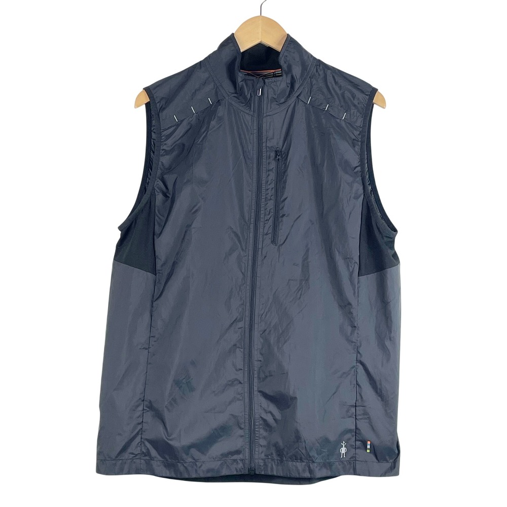 Smartwool Merino Sport Vest Men's L Black NWT Wind Resistant Full Zip Running
